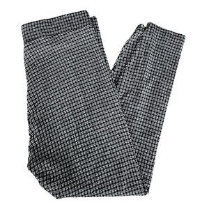 Lou & Grey for LOFT Black White Plaid Leggings Size L